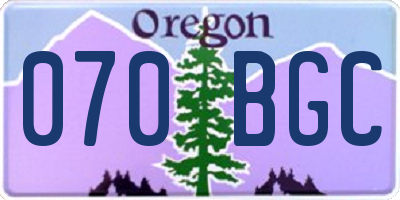 OR license plate 070BGC