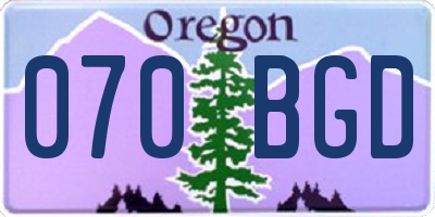 OR license plate 070BGD
