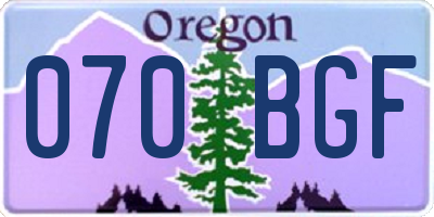 OR license plate 070BGF