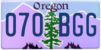 OR license plate 070BGG