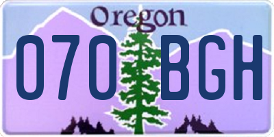 OR license plate 070BGH