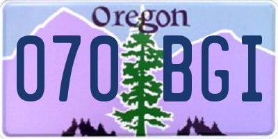 OR license plate 070BGI