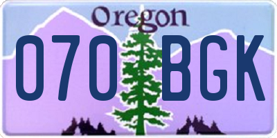 OR license plate 070BGK