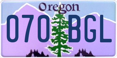 OR license plate 070BGL