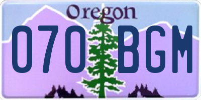 OR license plate 070BGM