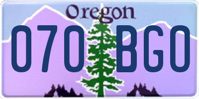 OR license plate 070BGO