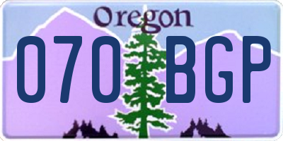OR license plate 070BGP