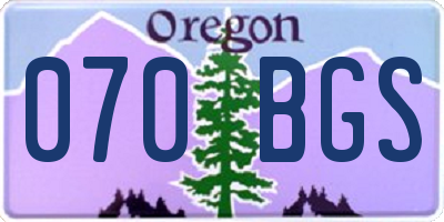 OR license plate 070BGS