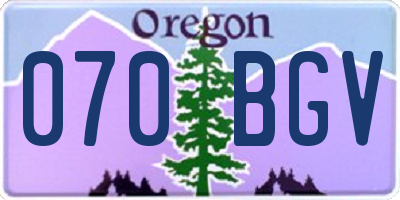 OR license plate 070BGV