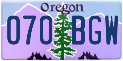 OR license plate 070BGW