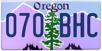OR license plate 070BHC