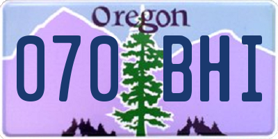 OR license plate 070BHI
