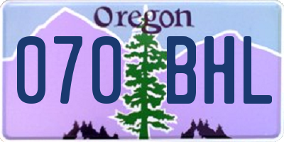 OR license plate 070BHL
