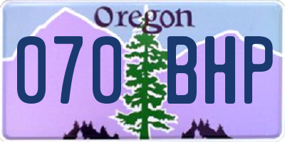 OR license plate 070BHP