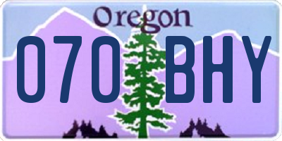 OR license plate 070BHY