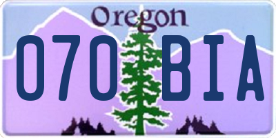 OR license plate 070BIA
