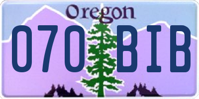 OR license plate 070BIB