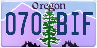 OR license plate 070BIF