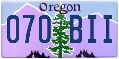 OR license plate 070BII