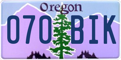 OR license plate 070BIK