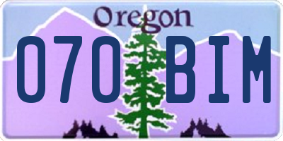OR license plate 070BIM
