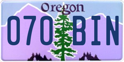 OR license plate 070BIN