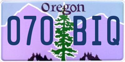 OR license plate 070BIQ