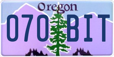 OR license plate 070BIT
