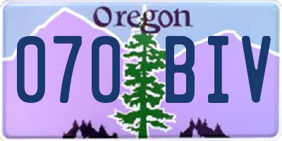OR license plate 070BIV