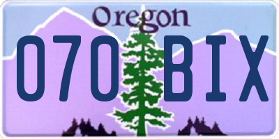 OR license plate 070BIX