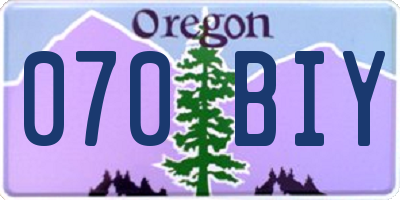 OR license plate 070BIY