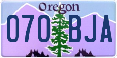 OR license plate 070BJA