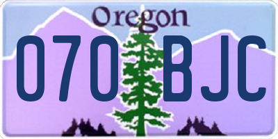 OR license plate 070BJC