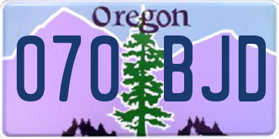 OR license plate 070BJD