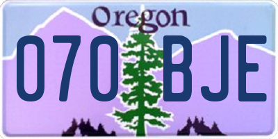 OR license plate 070BJE