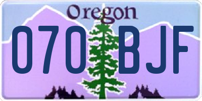 OR license plate 070BJF