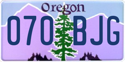 OR license plate 070BJG