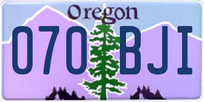 OR license plate 070BJI
