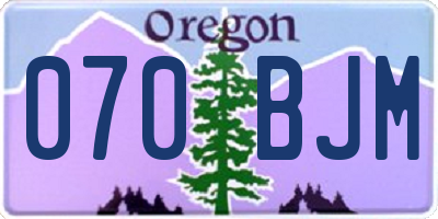 OR license plate 070BJM