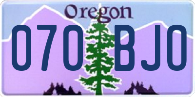 OR license plate 070BJO
