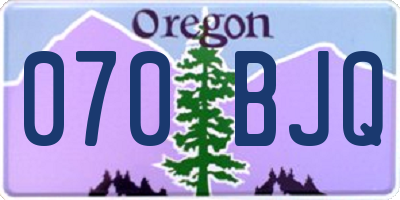 OR license plate 070BJQ