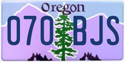 OR license plate 070BJS
