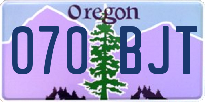 OR license plate 070BJT