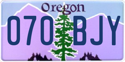 OR license plate 070BJY
