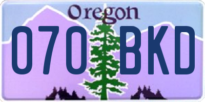 OR license plate 070BKD