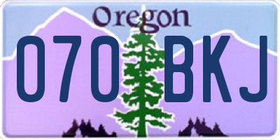 OR license plate 070BKJ