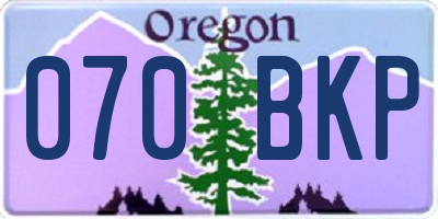 OR license plate 070BKP