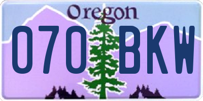 OR license plate 070BKW