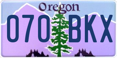 OR license plate 070BKX