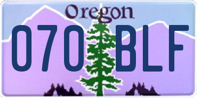 OR license plate 070BLF